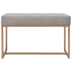 vidaXL Banco 80 cm terciopelo gris