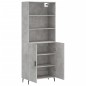 vidaXL Aparador alto madera contrachapada gris hormigón 69,5x34x180 cm vidaXL Aparador alto madera contrachapada gris hormigón 69,5x34x180 cm