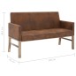 vidaXL Banco con reposabrazos piel de ante artificial marrón 140 cm vidaXL Banco con reposabrazos piel de ante artificial marrón 140 cm