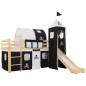 vidaXL Cama alta para niños tobogán y escalera madera pino 97x208 cm vidaXL Cama alta para niños tobogán y escalera madera pino 97x208 cm