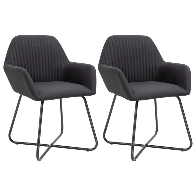 vidaXL Sillas de comedor 2 unidades tela negro vidaXL Sillas de comedor 2 unidades tela negro