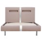 vidaXL Estructura de cama con LED cuero sintético capuchino 90x200 cm vidaXL Estructura de cama con LED cuero sintético capuchino 90x200 cm