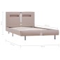 vidaXL Estructura de cama con LED cuero sintético capuchino 90x200 cm vidaXL Estructura de cama con LED cuero sintético capuchino 90x200 cm