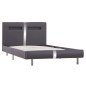 vidaXL Estructura de cama con LED de cuero sintético gris 90x200 cm