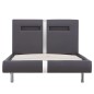 vidaXL Estructura de cama con LED de cuero sintético gris 90x200 cm