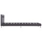 vidaXL Estructura de cama con LED de cuero sintético gris 90x200 cm