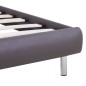 vidaXL Estructura de cama con LED de cuero sintético gris 90x200 cm