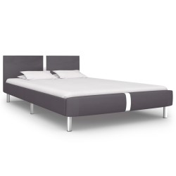 vidaXL Estructura de cama de cuero sintético gris 120x200 cm