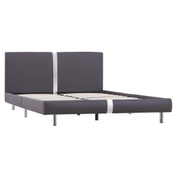 vidaXL Estructura de cama de cuero sintético gris 120x200 cm