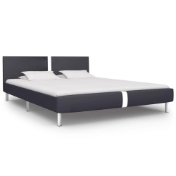 vidaXL Estructura de cama de cuero sintético negro 140x200 cm
