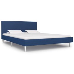 vidaXL Estructura de cama de tela azul 140x200 cm