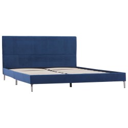 vidaXL Estructura de cama de tela azul 140x200 cm