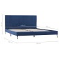 vidaXL Estructura de cama de tela azul 140x200 cm