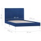 vidaXL Estructura de cama de tela azul 90x200 cm