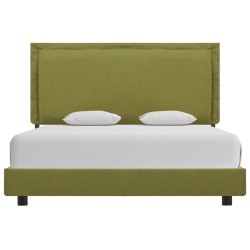 vidaXL Estructura de cama de tela verde 140x200 cm