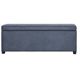 vidaXL Banco con espacio de almacenaje 116 cm piel ante sintética gris