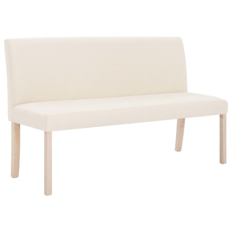 vidaXL Banco de poliéster 139,5 cm color crema