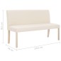 vidaXL Banco de poliéster 139,5 cm color crema vidaXL Banco de poliéster 139,5 cm color crema