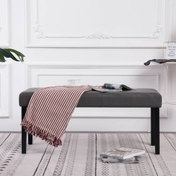 vidaXL Banco de cuero sintético 106 cm gris
