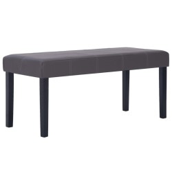vidaXL Banco de cuero sintético 106 cm gris