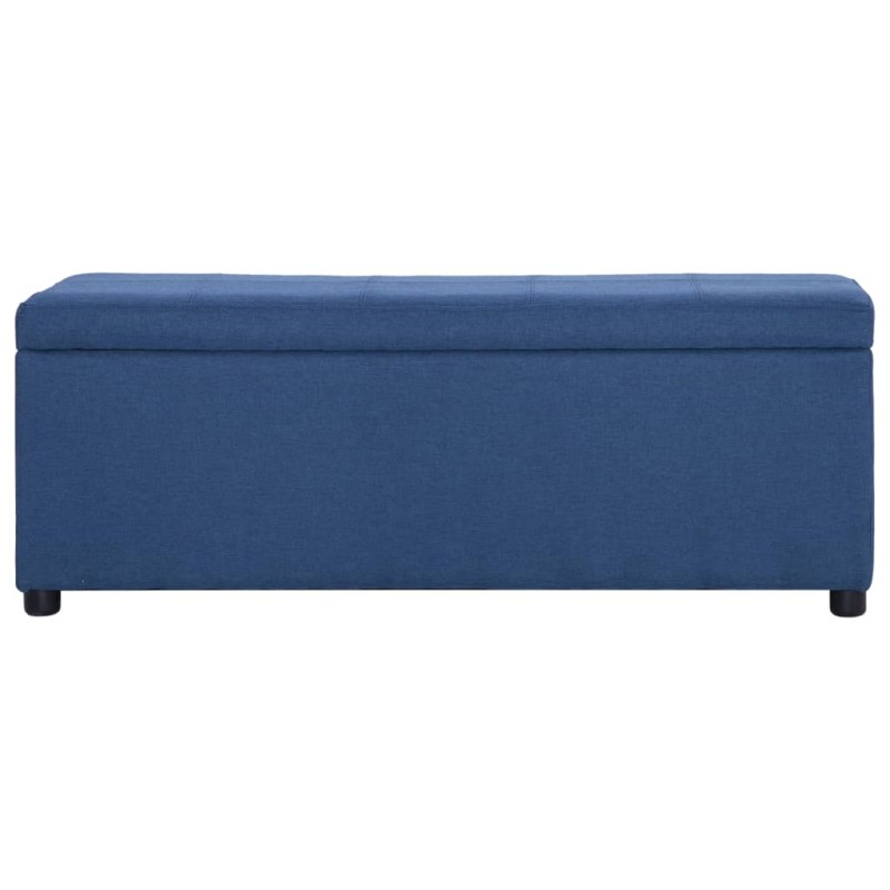 vidaXL Banco con espacio de almacenaje 116 cm poliéster azul