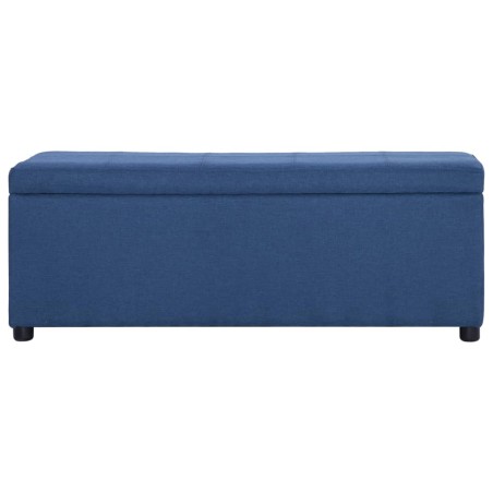 vidaXL Banco con espacio de almacenaje 116 cm poliéster azul