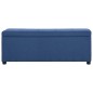 vidaXL Banco con espacio de almacenaje 116 cm poliéster azul