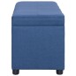 vidaXL Banco con espacio de almacenaje 116 cm poliéster azul