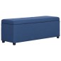 vidaXL Banco con espacio de almacenaje 116 cm poliéster azul