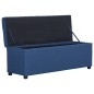 vidaXL Banco con espacio de almacenaje 116 cm poliéster azul