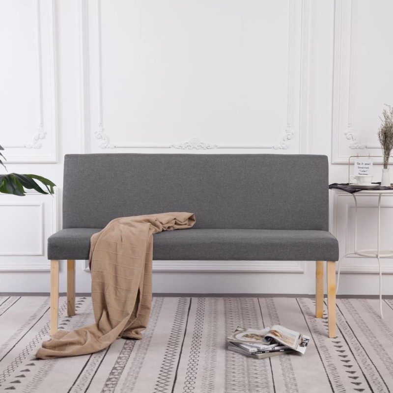 vidaXL Banco de poliéster 139,5 cm gris claro vidaXL Banco de poliéster 139,5 cm gris claro