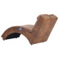 vidaXL Diván de masaje con almohada de piel de ante artificial marrón vidaXL Diván de masaje con almohada de piel de ante artificial marrón