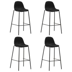 vidaXL Taburetes de cocina 4 unidades tela negro