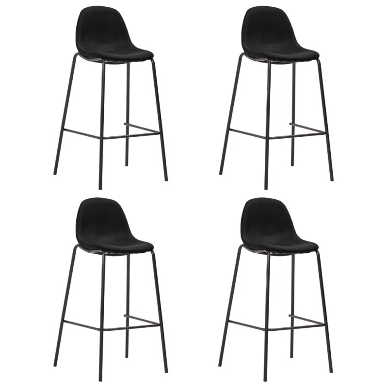 vidaXL Taburetes de cocina 4 unidades tela negro vidaXL Taburetes de cocina 4 unidades tela negro
