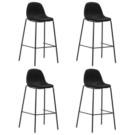 vidaXL Taburetes de cocina 4 unidades tela negro