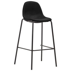 vidaXL Taburetes de cocina 4 unidades tela negro