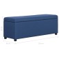 vidaXL Banco con espacio de almacenaje 116 cm poliéster azul