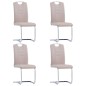 vidaXL Sillas de comedor voladizas 4 uds cuero sintético capuchino vidaXL Sillas de comedor voladizas 4 uds cuero sintético capuchino