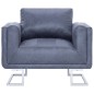 vidaXL Sillón en forma de cubo de piel de ante artificial gris vidaXL Sillón en forma de cubo de piel de ante artificial gris