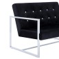 vidaXL Sofá 2 plazas con reposabrazos cromado y terciopelo negro vidaXL Sofá 2 plazas con reposabrazos cromado y terciopelo negro