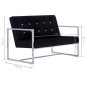 vidaXL Sofá 2 plazas con reposabrazos cromado y terciopelo negro vidaXL Sofá 2 plazas con reposabrazos cromado y terciopelo negro