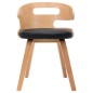 vidaXL Sillas de comedor 2 uds madera curvada y cuero sintético negro vidaXL Sillas de comedor 2 uds madera curvada y cuero sintético negro