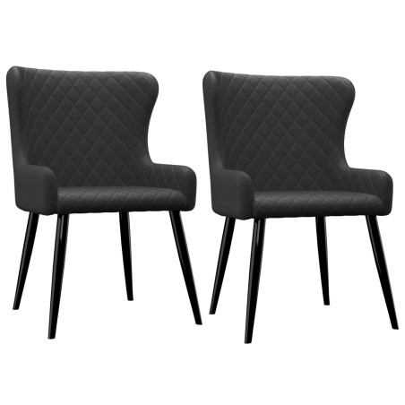 vidaXL Sillas de comedor 2 unidades tela negro