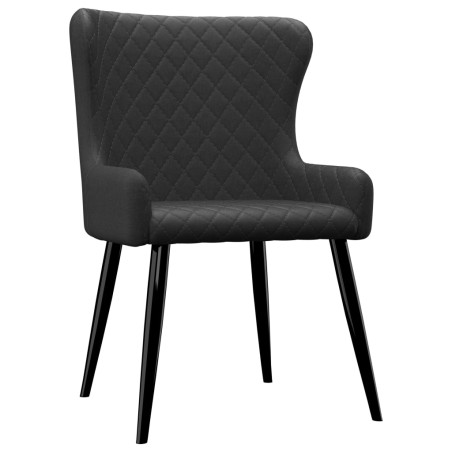 vidaXL Sillas de comedor 2 unidades tela negro