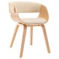 vidaXL Silla de comedor madera curvada y cuero sintético crema