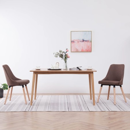 vidaXL Sillas de comedor giratorias 2 unidades tela marrón