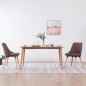 vidaXL Sillas de comedor giratorias 2 unidades tela marrón