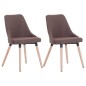 vidaXL Sillas de comedor giratorias 2 unidades tela marrón