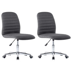 vidaXL Sillas de comedor 2 unidades tela gris oscuro