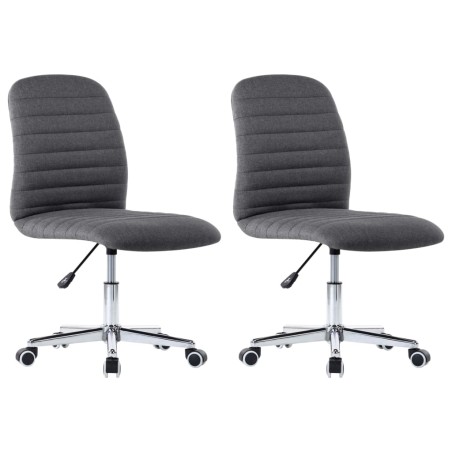 vidaXL Sillas de comedor 2 unidades tela gris oscuro